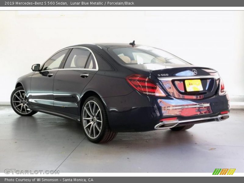Lunar Blue Metallic / Porcelain/Black 2019 Mercedes-Benz S 560 Sedan