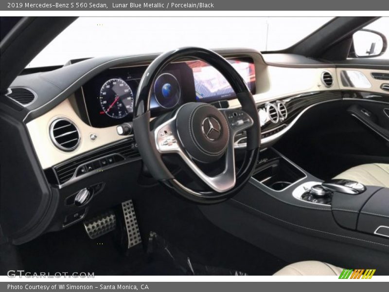 Lunar Blue Metallic / Porcelain/Black 2019 Mercedes-Benz S 560 Sedan