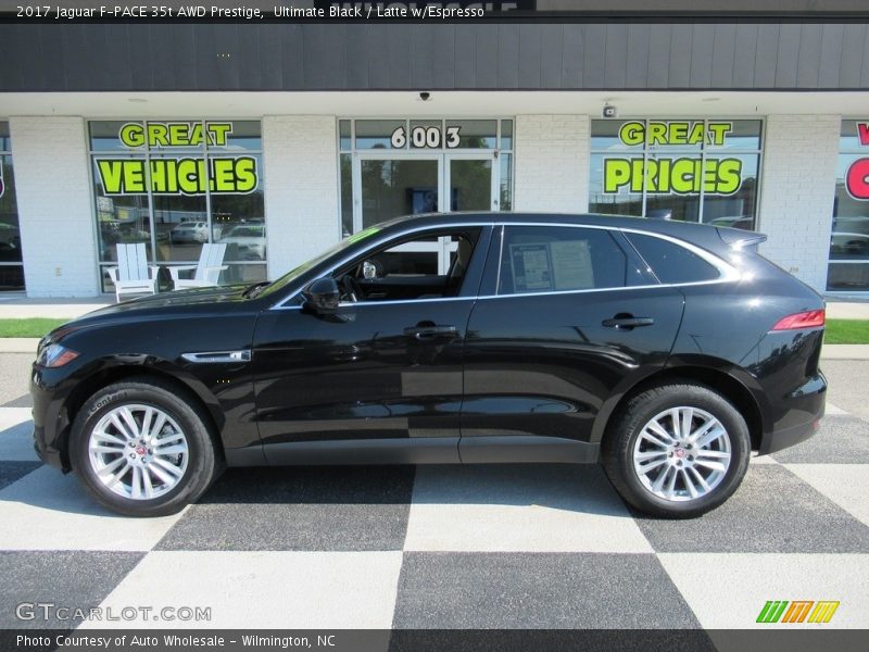 Ultimate Black / Latte w/Espresso 2017 Jaguar F-PACE 35t AWD Prestige