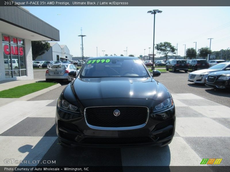 Ultimate Black / Latte w/Espresso 2017 Jaguar F-PACE 35t AWD Prestige