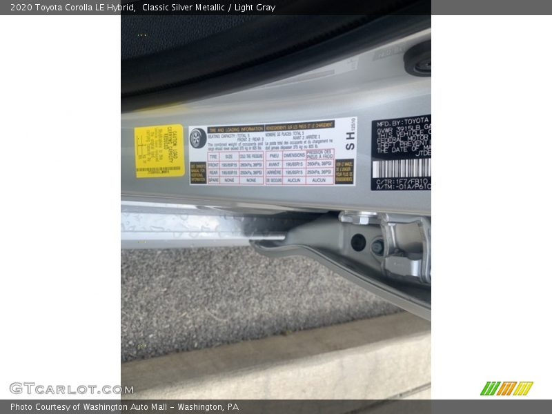 Classic Silver Metallic / Light Gray 2020 Toyota Corolla LE Hybrid