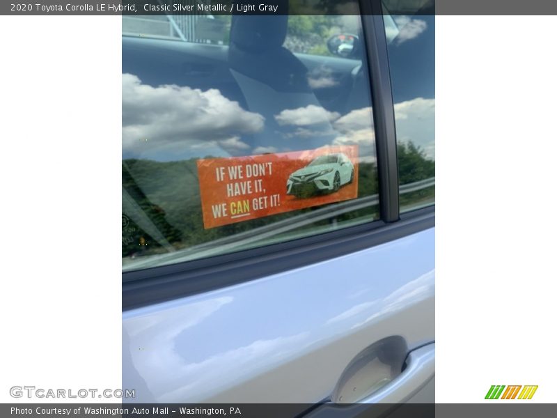 Classic Silver Metallic / Light Gray 2020 Toyota Corolla LE Hybrid