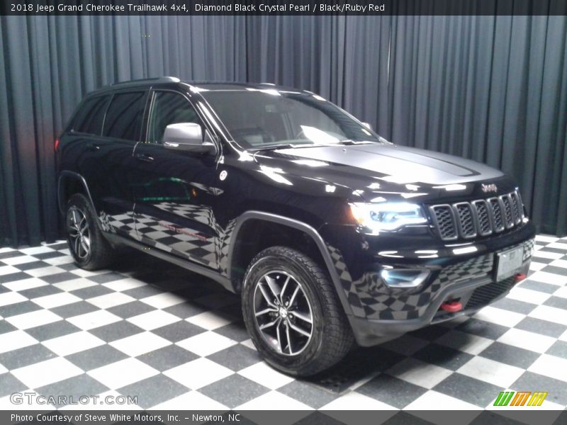 Diamond Black Crystal Pearl / Black/Ruby Red 2018 Jeep Grand Cherokee Trailhawk 4x4