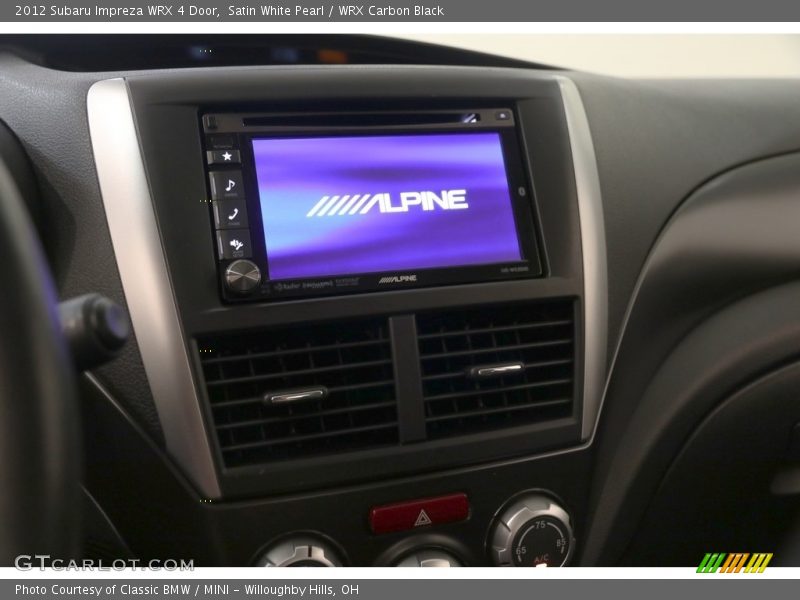 Satin White Pearl / WRX Carbon Black 2012 Subaru Impreza WRX 4 Door