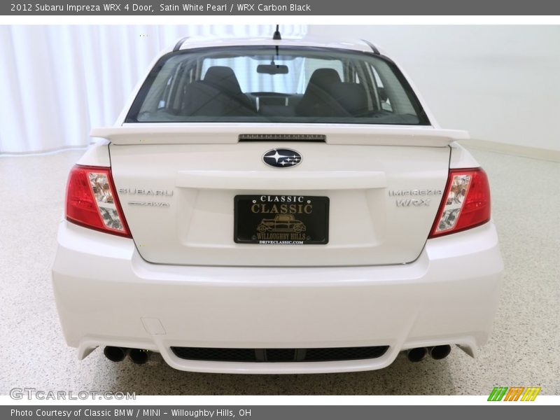 Satin White Pearl / WRX Carbon Black 2012 Subaru Impreza WRX 4 Door