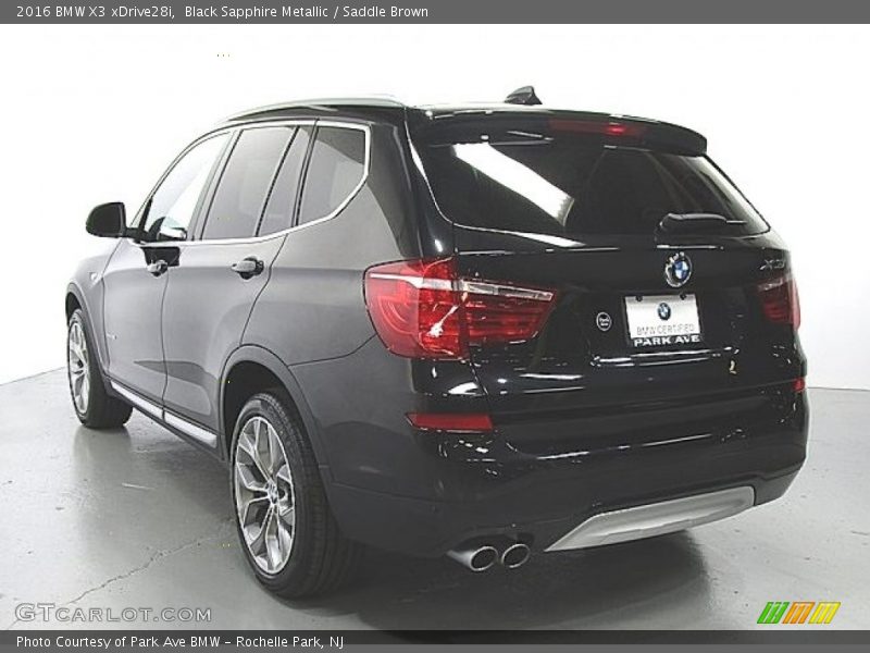Black Sapphire Metallic / Saddle Brown 2016 BMW X3 xDrive28i