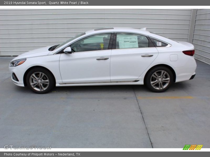 Quartz White Pearl / Black 2019 Hyundai Sonata Sport