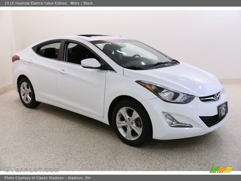 White / Black 2016 Hyundai Elantra Value Edition