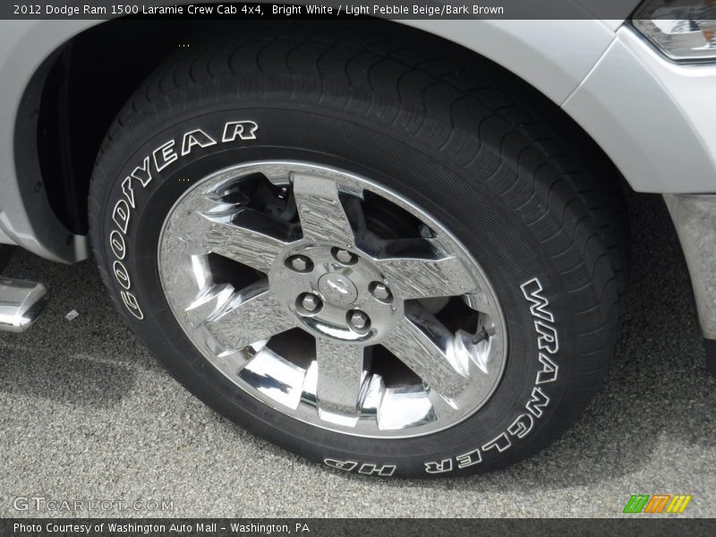 Bright White / Light Pebble Beige/Bark Brown 2012 Dodge Ram 1500 Laramie Crew Cab 4x4