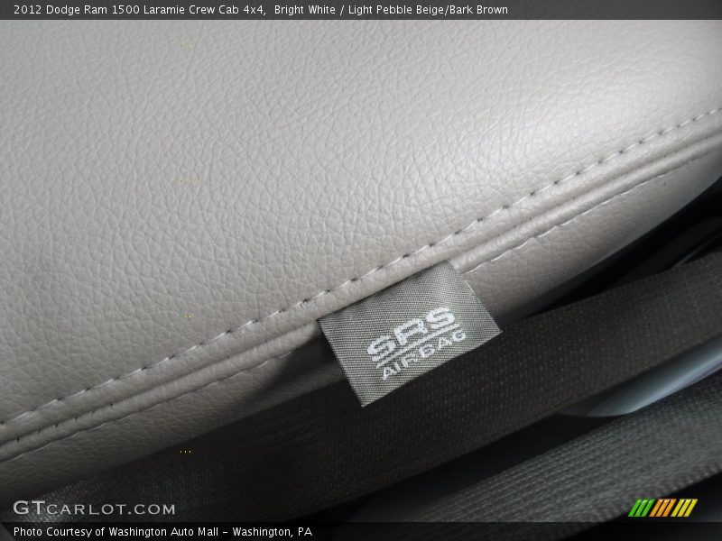 Bright White / Light Pebble Beige/Bark Brown 2012 Dodge Ram 1500 Laramie Crew Cab 4x4