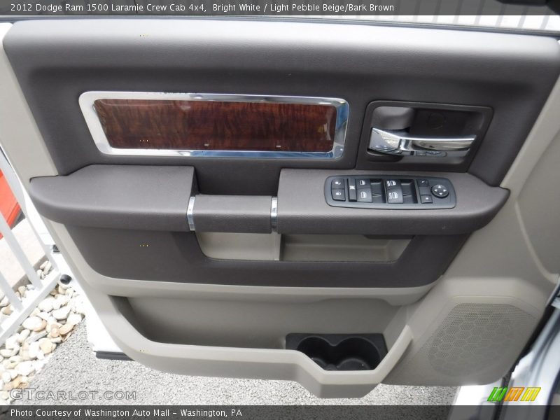 Bright White / Light Pebble Beige/Bark Brown 2012 Dodge Ram 1500 Laramie Crew Cab 4x4