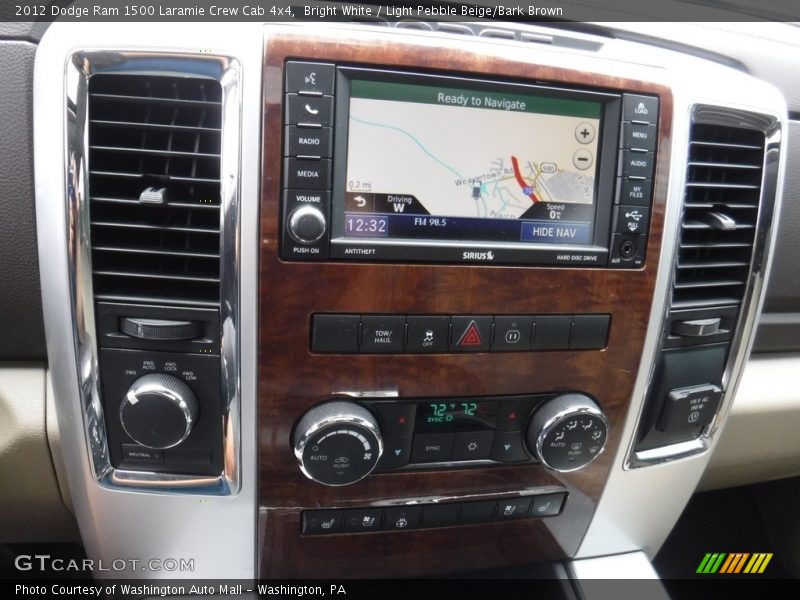 Bright White / Light Pebble Beige/Bark Brown 2012 Dodge Ram 1500 Laramie Crew Cab 4x4