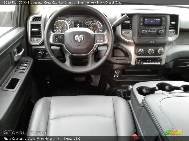 Bright White / Black/Diesel Gray 2019 Ram 3500 Tradesman Crew Cab 4x4 Chassis