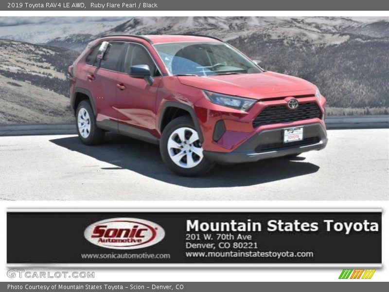 Ruby Flare Pearl / Black 2019 Toyota RAV4 LE AWD