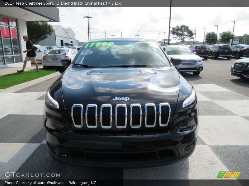 Diamond Black Crystal Pearl / Black 2017 Jeep Cherokee Sport