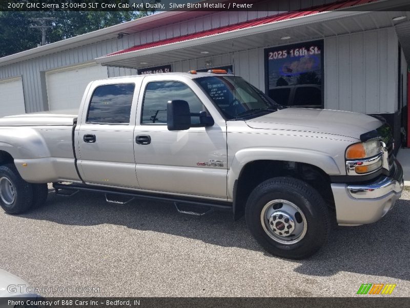 Silver Birch Metallic / Pewter 2007 GMC Sierra 3500HD SLT Crew Cab 4x4 Dually