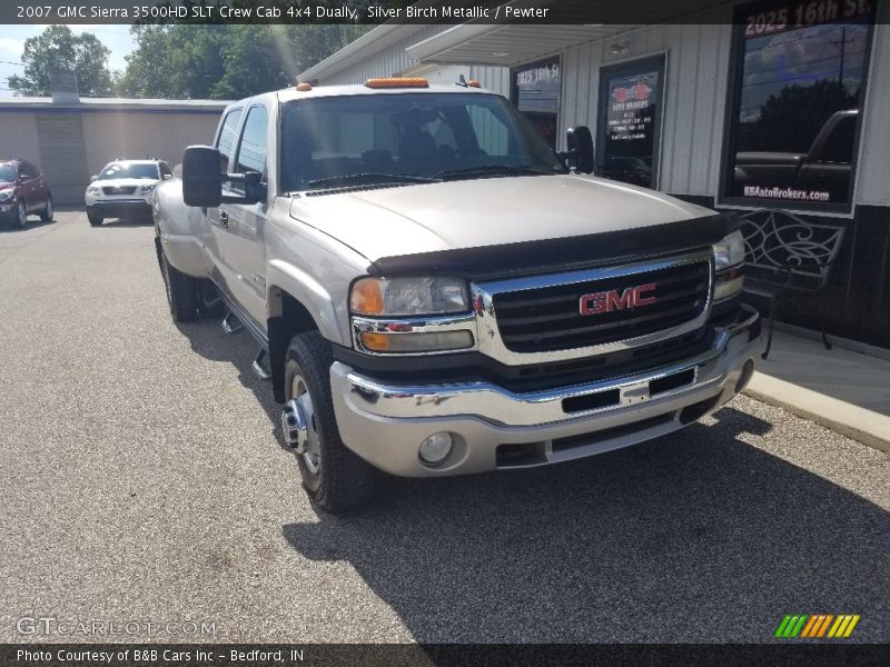 Silver Birch Metallic / Pewter 2007 GMC Sierra 3500HD SLT Crew Cab 4x4 Dually