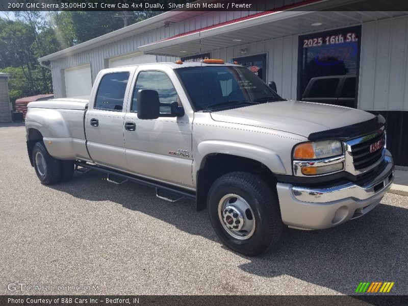 Silver Birch Metallic / Pewter 2007 GMC Sierra 3500HD SLT Crew Cab 4x4 Dually