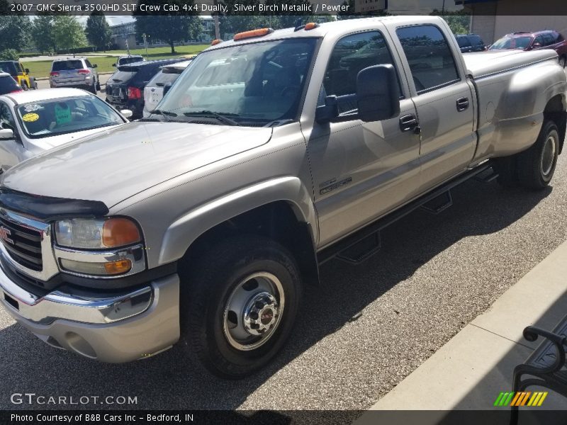 Silver Birch Metallic / Pewter 2007 GMC Sierra 3500HD SLT Crew Cab 4x4 Dually