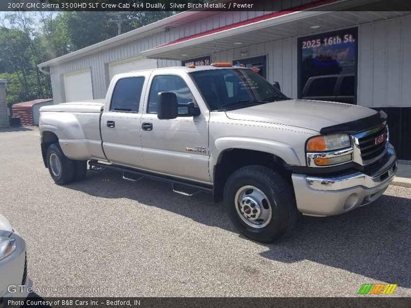 Silver Birch Metallic / Pewter 2007 GMC Sierra 3500HD SLT Crew Cab 4x4 Dually