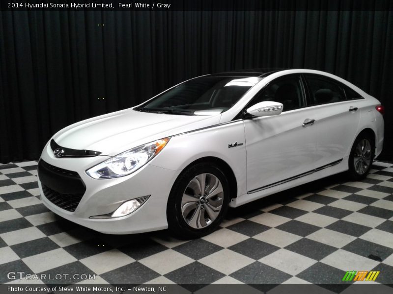 Pearl White / Gray 2014 Hyundai Sonata Hybrid Limited