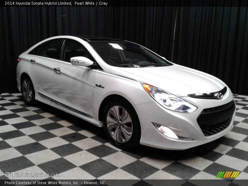 Pearl White / Gray 2014 Hyundai Sonata Hybrid Limited