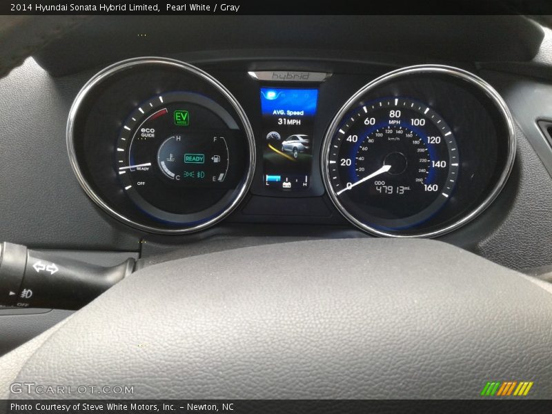 Pearl White / Gray 2014 Hyundai Sonata Hybrid Limited