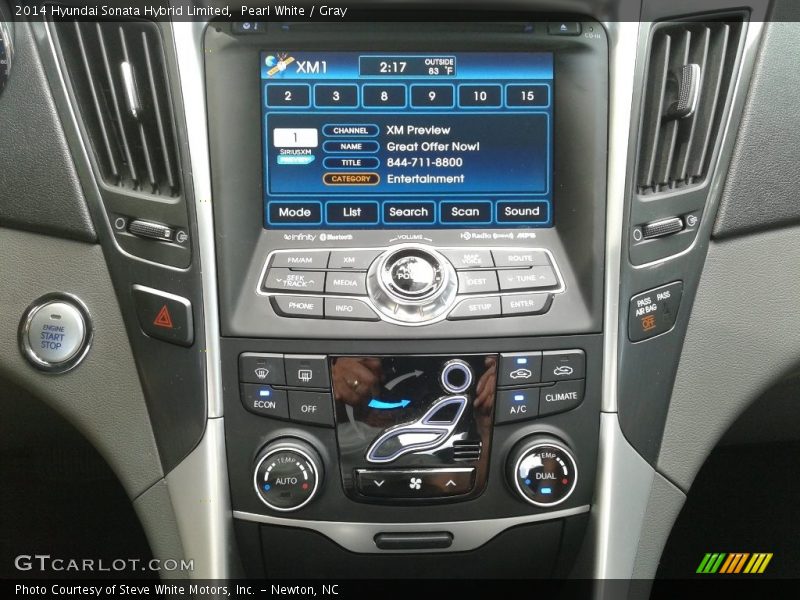 Pearl White / Gray 2014 Hyundai Sonata Hybrid Limited