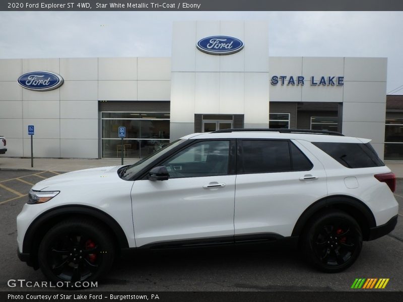 Star White Metallic Tri-Coat / Ebony 2020 Ford Explorer ST 4WD