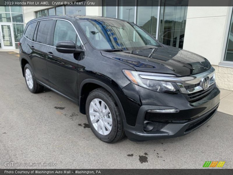 Crystal Black Pearl / Gray 2019 Honda Pilot LX AWD