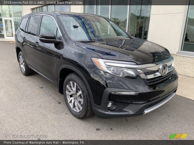 Crystal Black Pearl / Gray 2019 Honda Pilot EX-L AWD