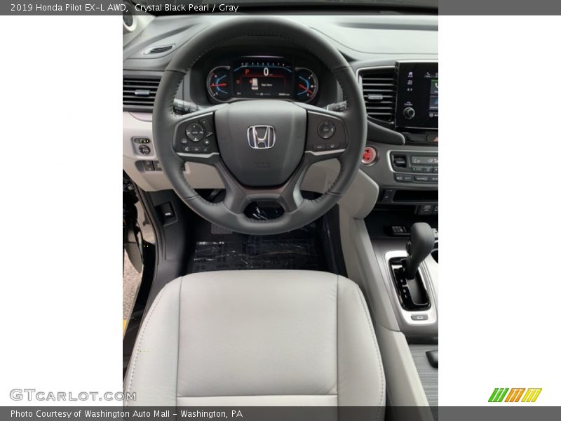 Crystal Black Pearl / Gray 2019 Honda Pilot EX-L AWD