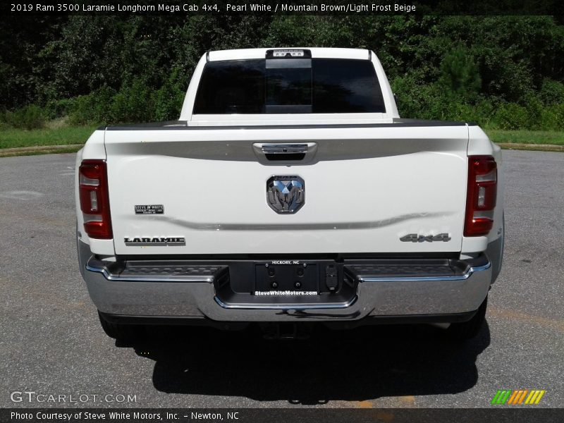 Pearl White / Mountain Brown/Light Frost Beige 2019 Ram 3500 Laramie Longhorn Mega Cab 4x4