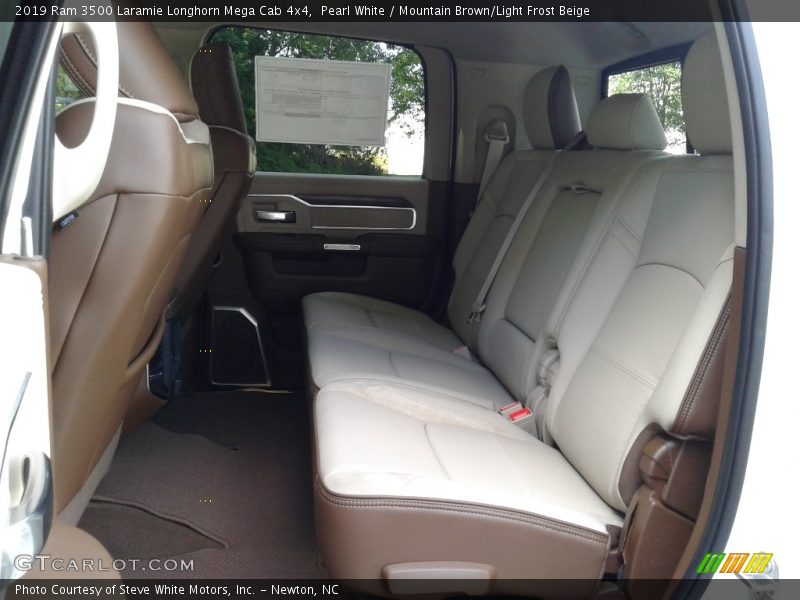 Pearl White / Mountain Brown/Light Frost Beige 2019 Ram 3500 Laramie Longhorn Mega Cab 4x4