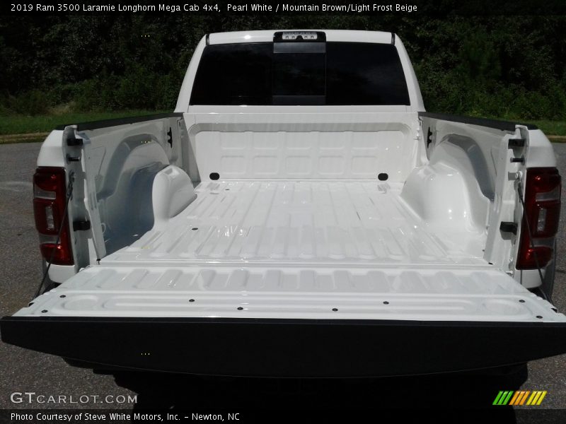 Pearl White / Mountain Brown/Light Frost Beige 2019 Ram 3500 Laramie Longhorn Mega Cab 4x4