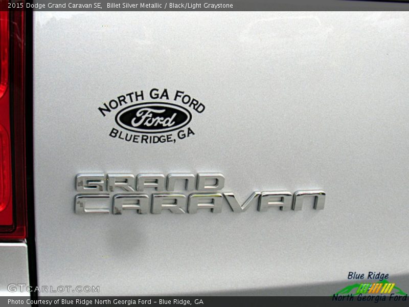 Billet Silver Metallic / Black/Light Graystone 2015 Dodge Grand Caravan SE
