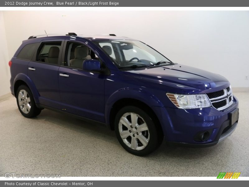Blue Pearl / Black/Light Frost Beige 2012 Dodge Journey Crew