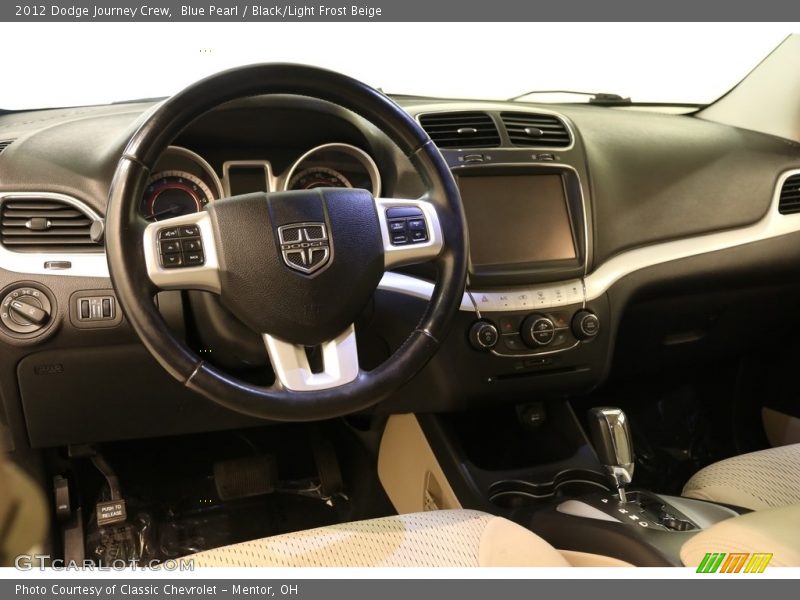 Blue Pearl / Black/Light Frost Beige 2012 Dodge Journey Crew