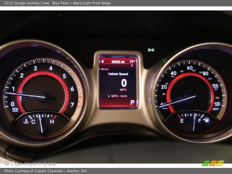Blue Pearl / Black/Light Frost Beige 2012 Dodge Journey Crew