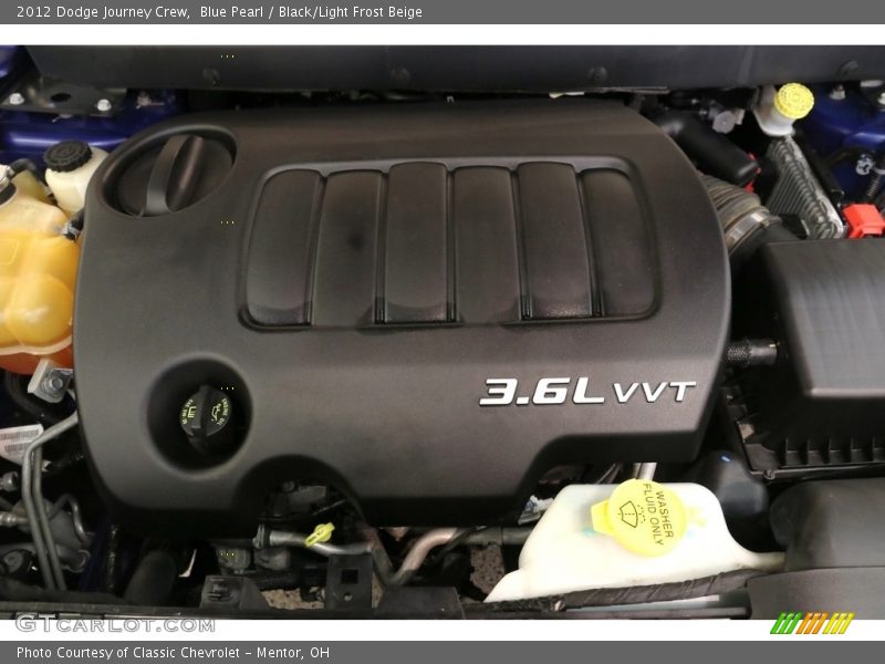 Blue Pearl / Black/Light Frost Beige 2012 Dodge Journey Crew