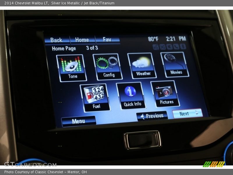 Silver Ice Metallic / Jet Black/Titanium 2014 Chevrolet Malibu LT