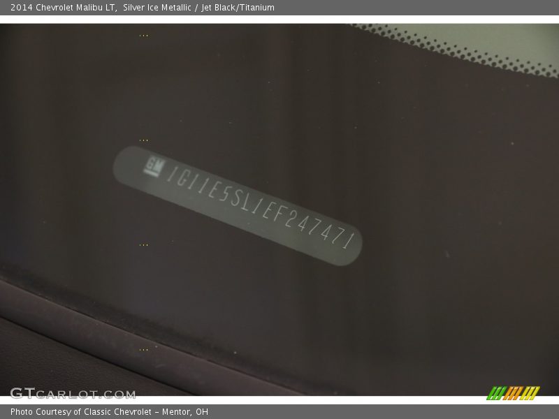 Silver Ice Metallic / Jet Black/Titanium 2014 Chevrolet Malibu LT