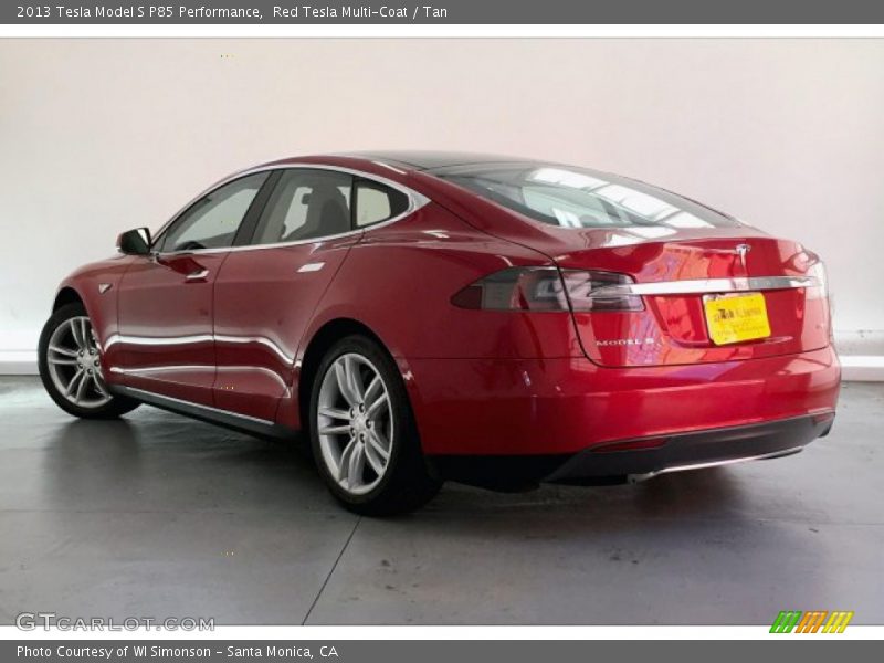 Red Tesla Multi-Coat / Tan 2013 Tesla Model S P85 Performance