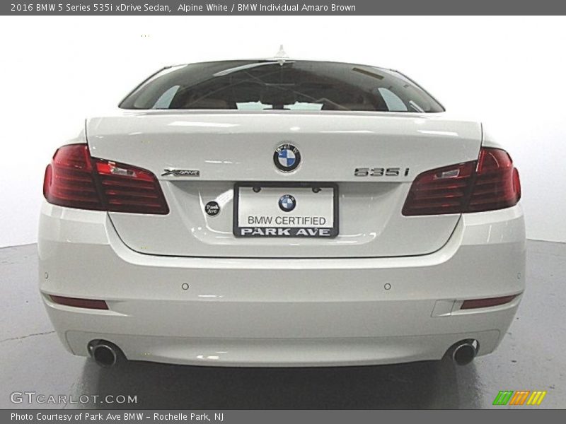 Alpine White / BMW Individual Amaro Brown 2016 BMW 5 Series 535i xDrive Sedan