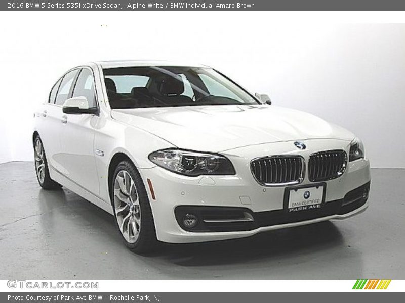 Alpine White / BMW Individual Amaro Brown 2016 BMW 5 Series 535i xDrive Sedan