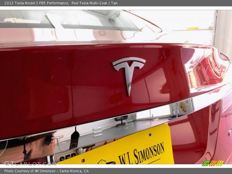 Red Tesla Multi-Coat / Tan 2013 Tesla Model S P85 Performance