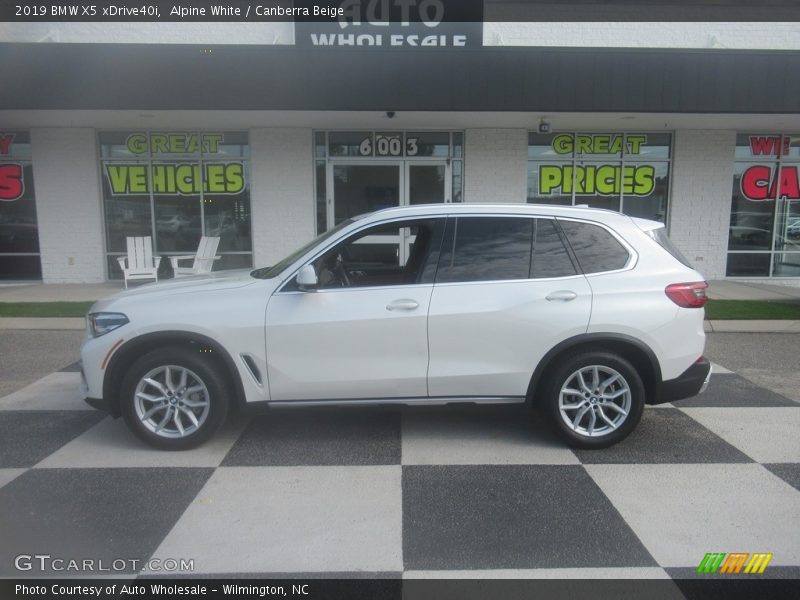 Alpine White / Canberra Beige 2019 BMW X5 xDrive40i