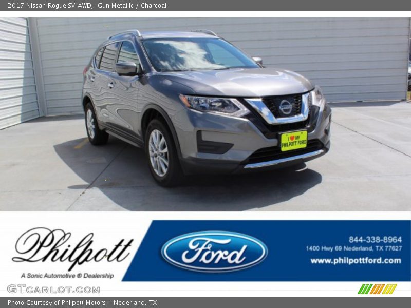 Gun Metallic / Charcoal 2017 Nissan Rogue SV AWD