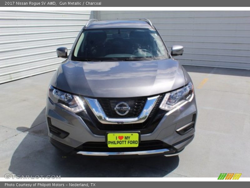 Gun Metallic / Charcoal 2017 Nissan Rogue SV AWD