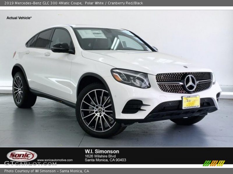 Polar White / Cranberry Red/Black 2019 Mercedes-Benz GLC 300 4Matic Coupe